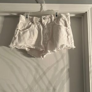 shein white shorty short jean shorts
